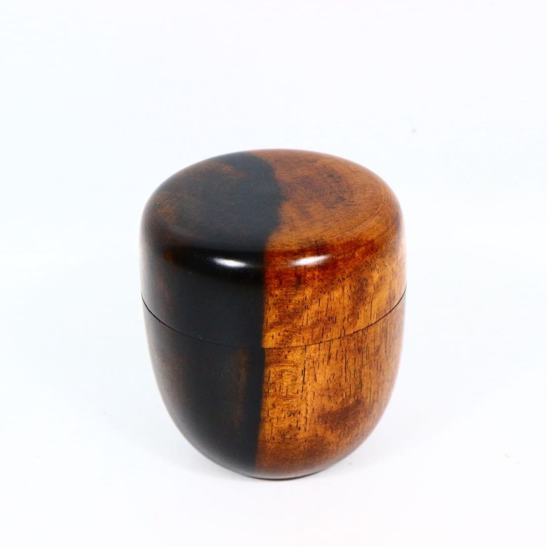 宮平宗仁（仁昭）黒柿 棗 真作保証 木工芸 黒柿棗 茶入 茶道具 天然木