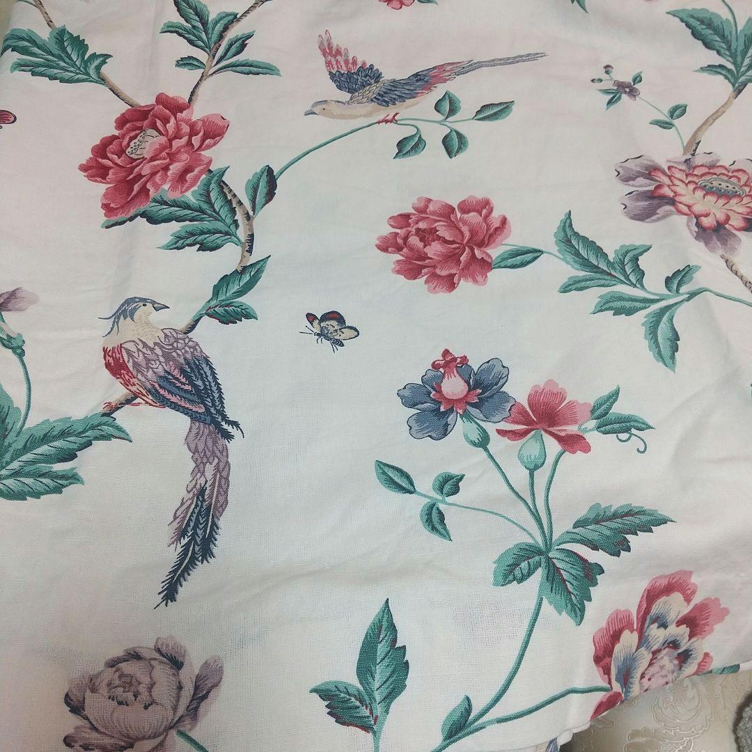 ローラアシュレイ エルベデンクリムゾン ハンドメイドカーテン ペンシルプリーツ