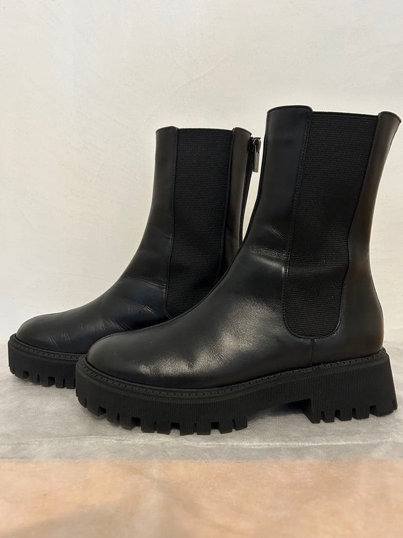 さ*ら様 Whim Gazette THE PAUSE レザーサイドゴアブーツ