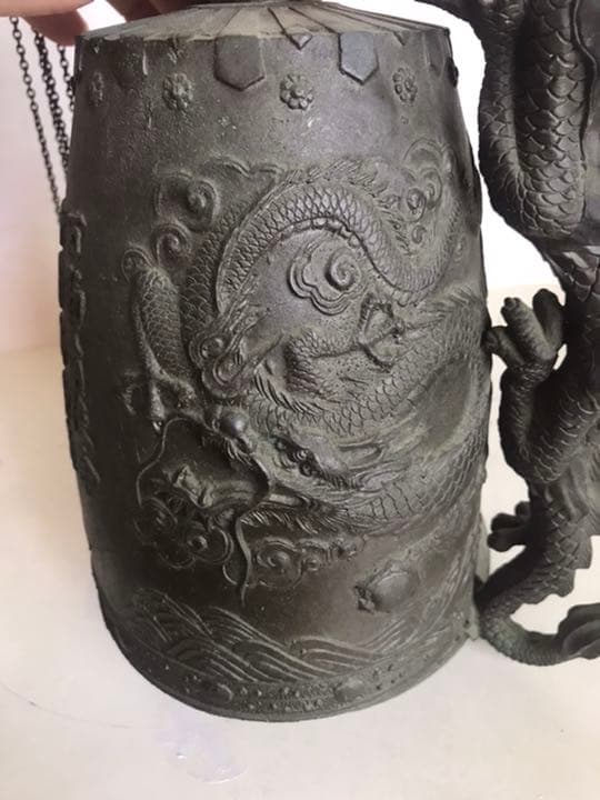鐘，古銅製，時代物，古美術品，高31cm，重4100克