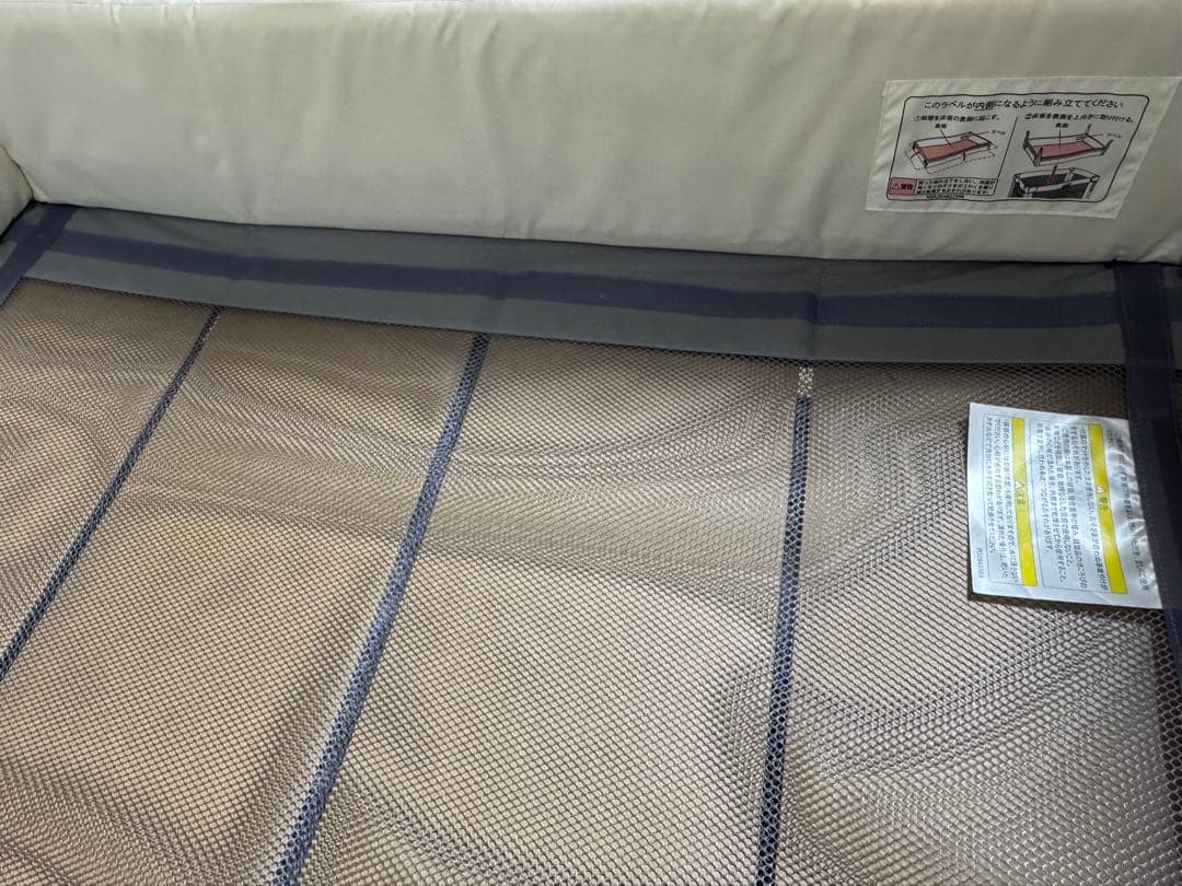 美品 ベビーベッド Aprica ココネルエアープラスAB グレー