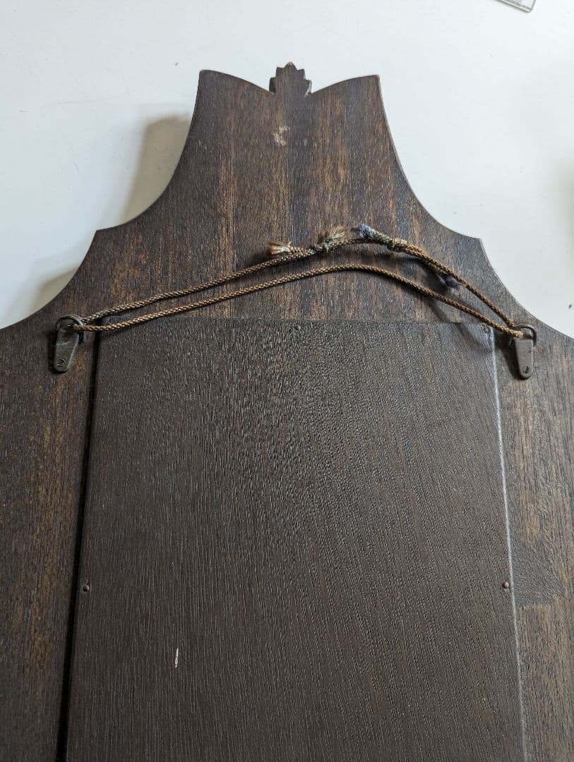 【重厚】【アンティーク】壁掛け 鏡 書斎 ミラー 彫金