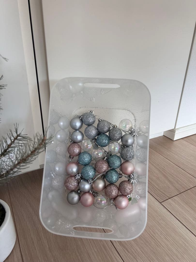 crate&barrel ライトも付きます　シルバー クリスマスツリー