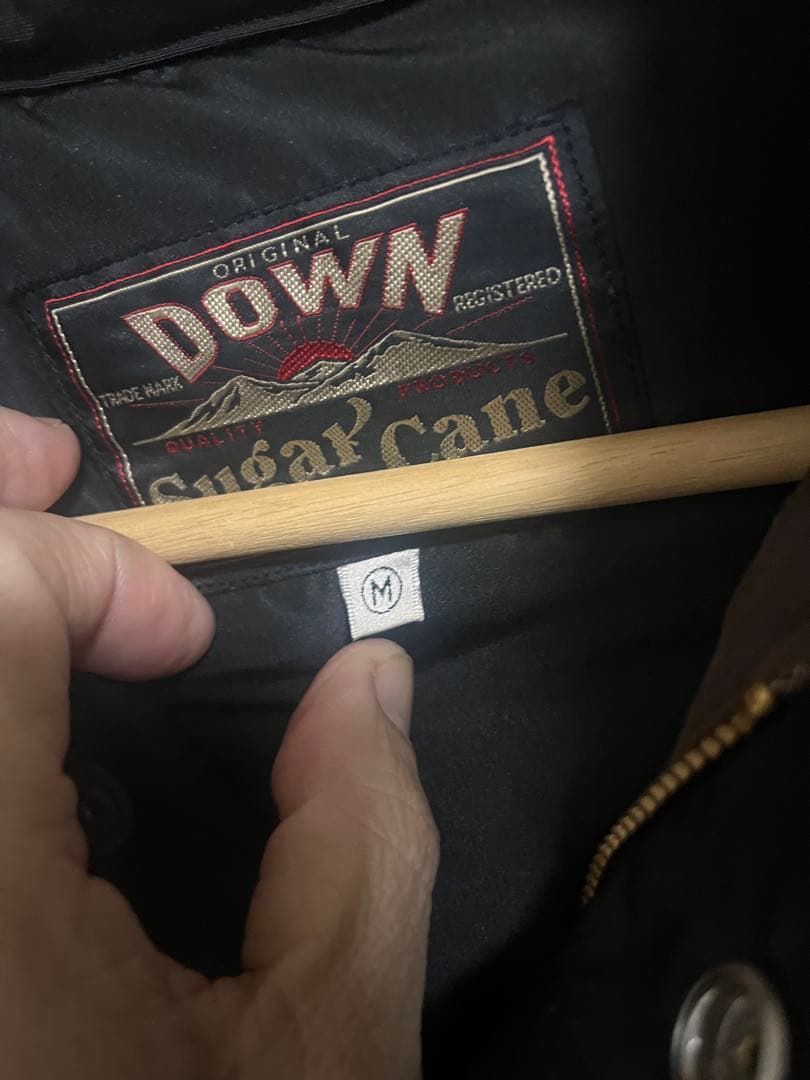 Sugar Cane ( シュガーケーン ) レザーヨークダウンベスト　ブラック