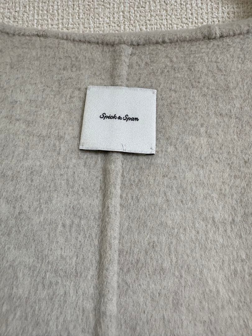 スピックアンドスパン　スーパー160'sテントラインコート　ノーカラー　M