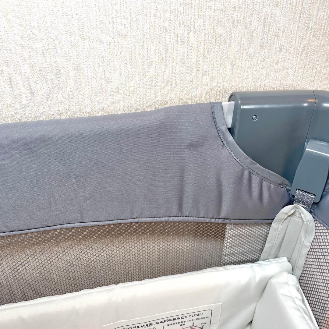 美品 Aprica ココネル エアー AB ベビーベッド　グレーベアー