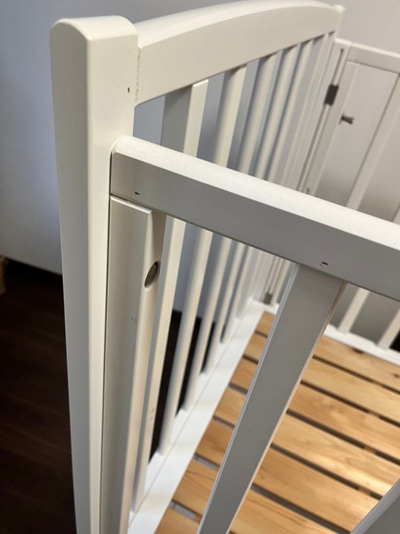 ヤマサキ　 ベビーベッド ハイタイプ　標準サイズ ツーオープン　ホワイト