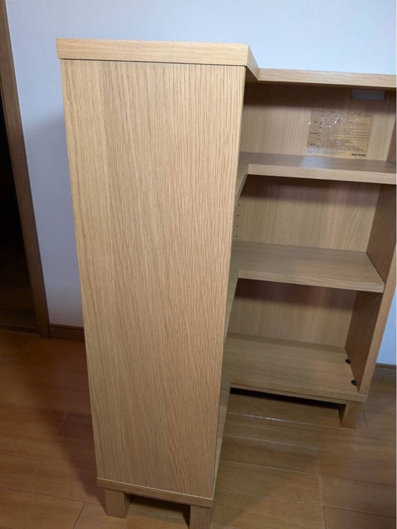 ■送料込■無印良品 木製薄型ラックコーナー用小 奥行22cm 本棚 棚