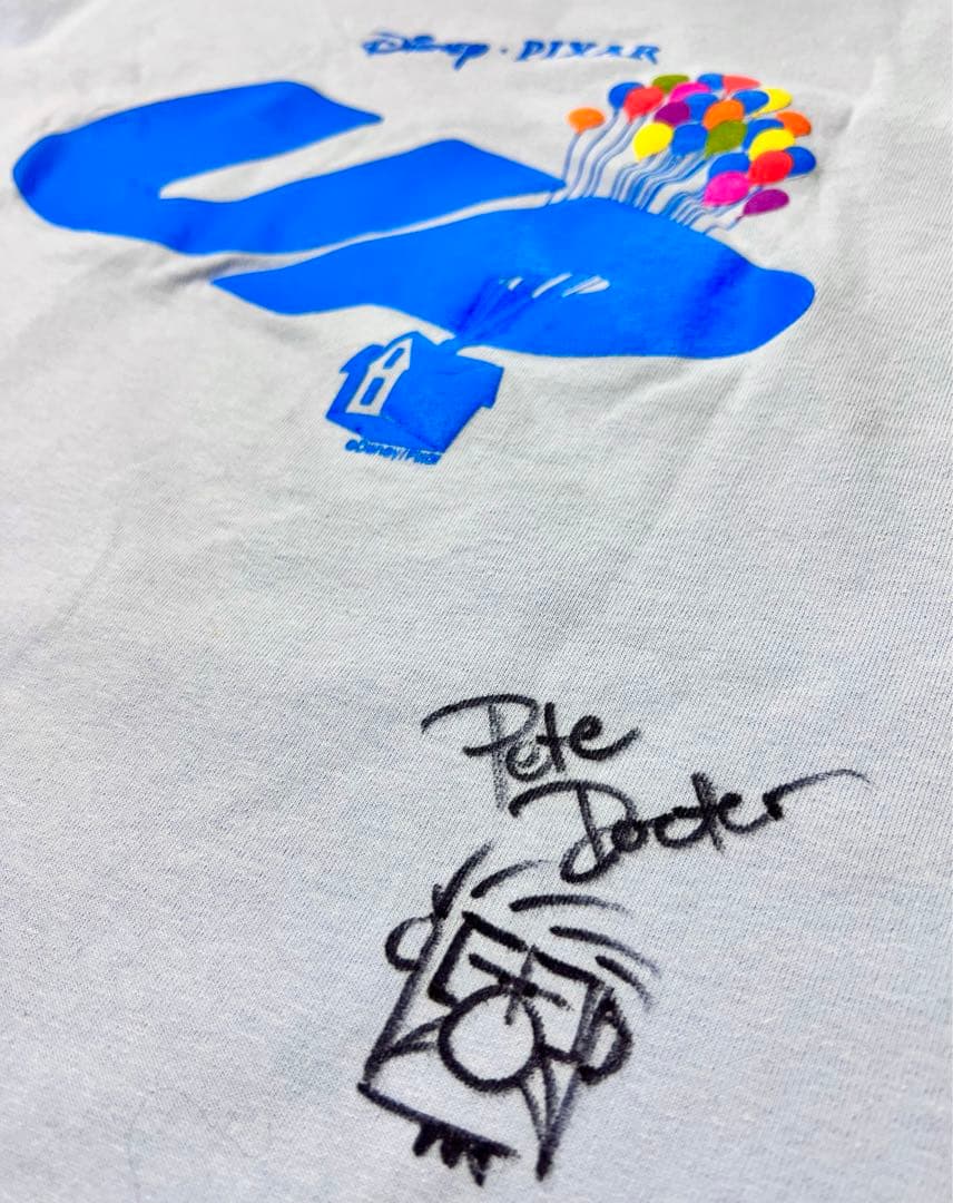 ディズニー・ピクサー　直筆サイン直筆イラスト　カールじいさんの空飛ぶ家　Tシャツ