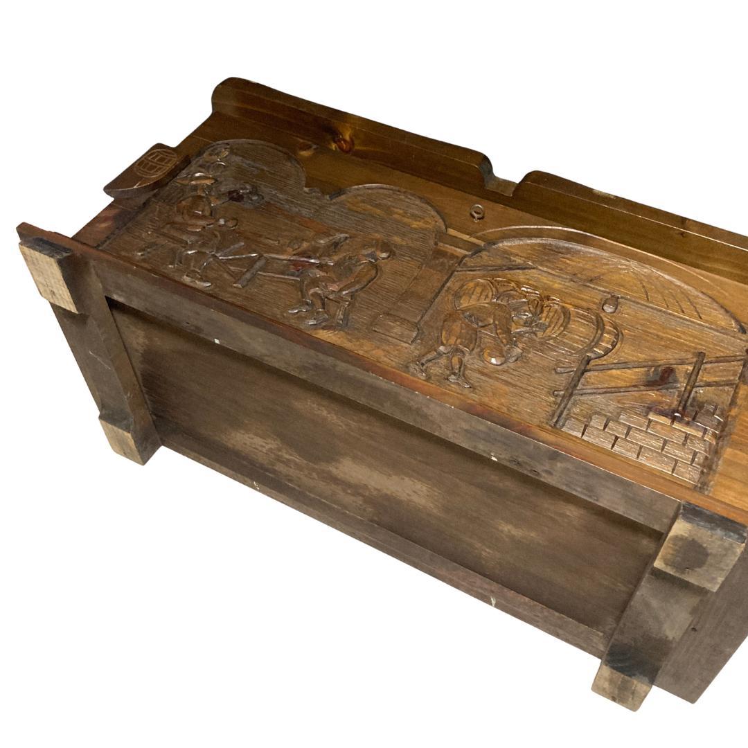 木製トランク　アンティーク調 ヴィンテージ トランクチェスト 宝箱　昭和レトロ