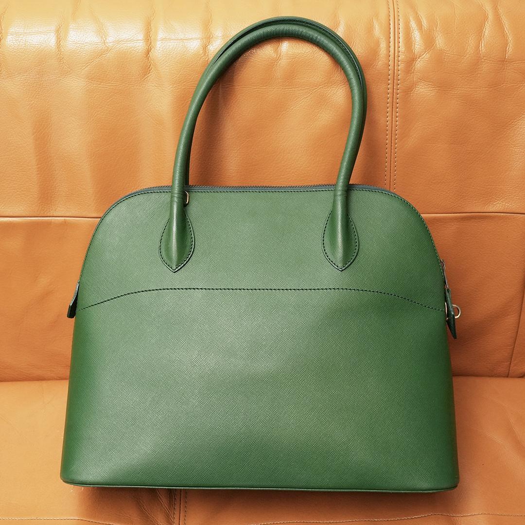 MADE IN ITALY　FOXEY　ハンドバッグ　グリーン　マカロン