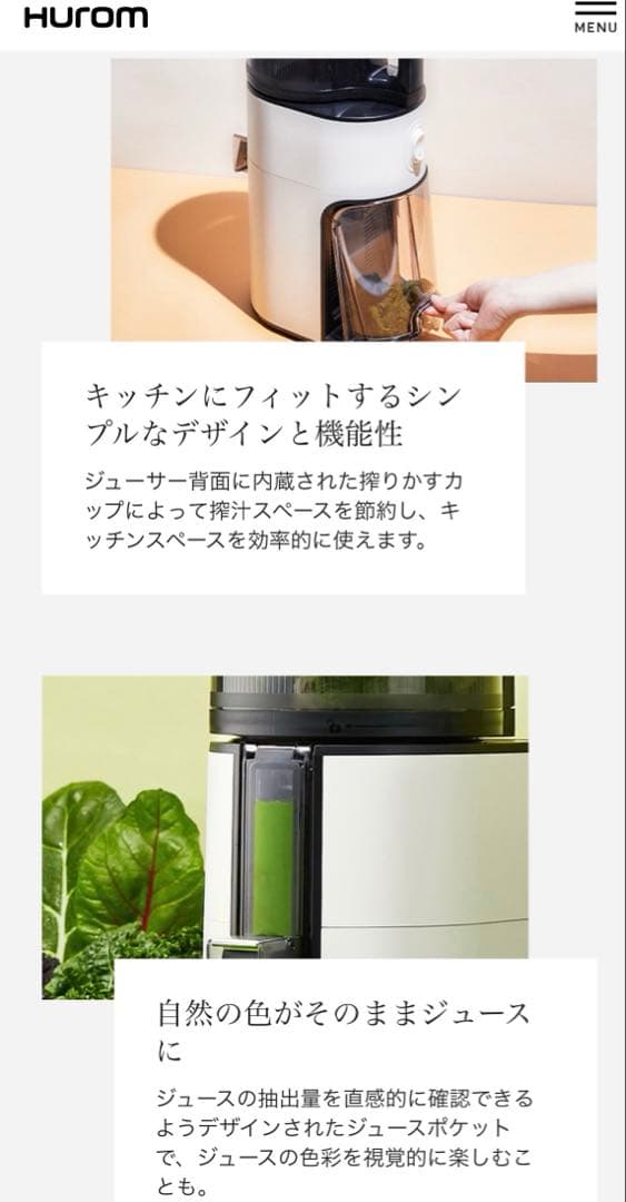 【美品】Hurom スロージューサー　H400-BAC05TG　チタングレー