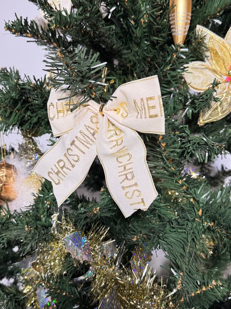 ゴールドのオーナメント　クリスマスツリー 約180cm