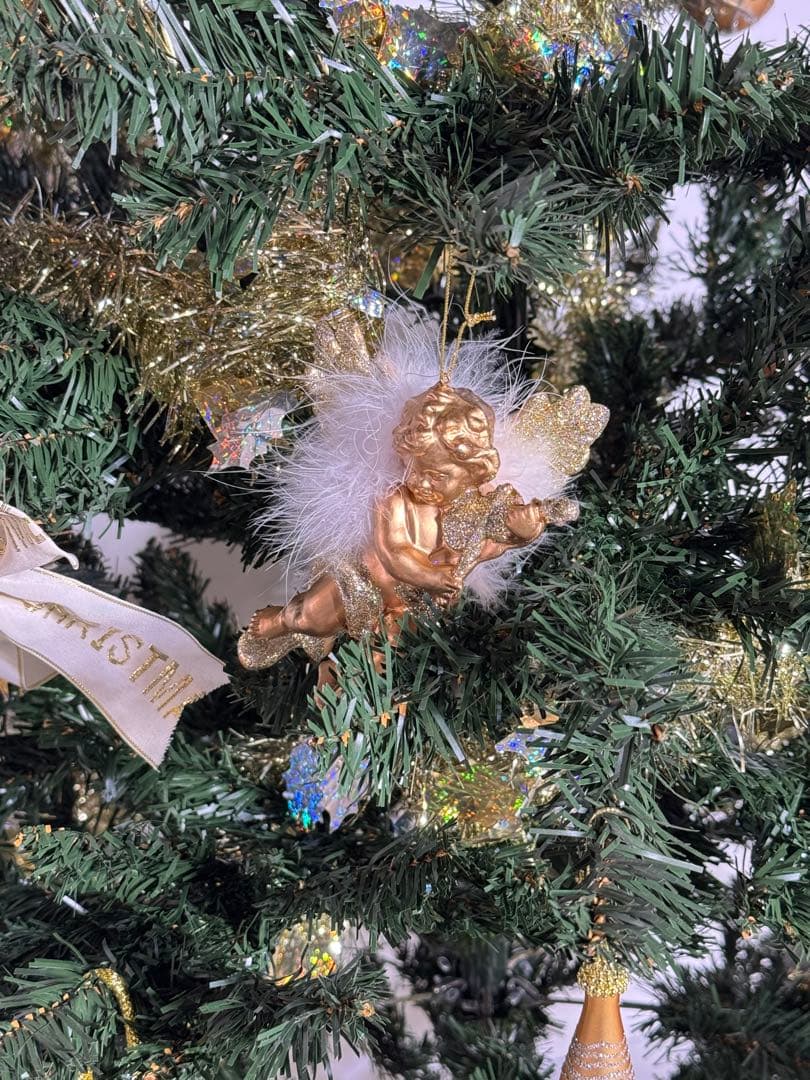 ゴールドのオーナメント　クリスマスツリー 約180cm