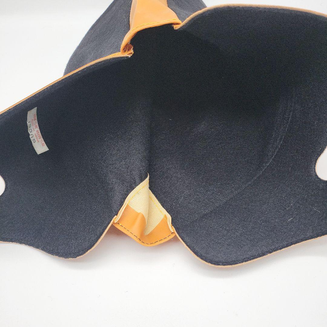 GUCCI オールド グッチ　フェルト カーフ レザー ハンドバッグ