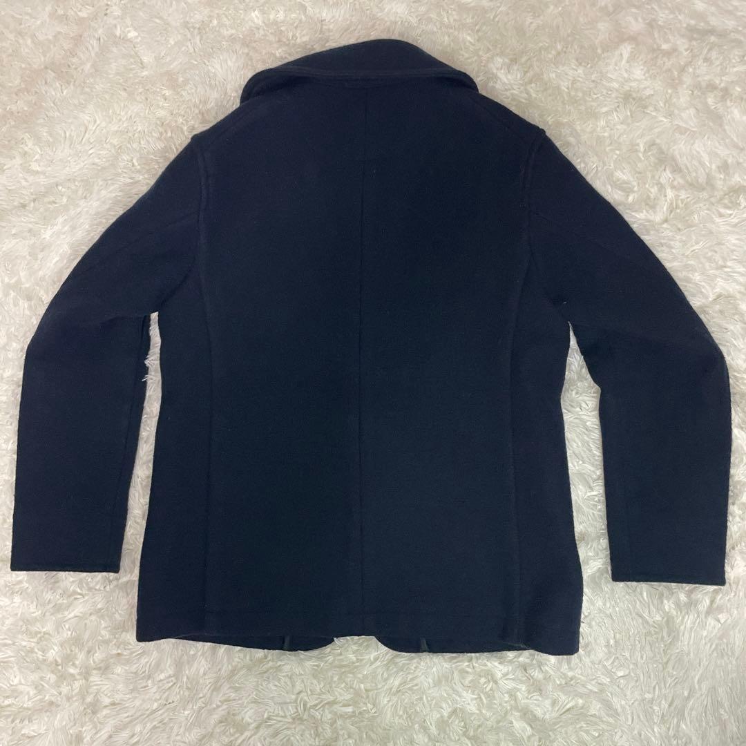 【美品】42 ダントン ウールモッサ コート ジャケット くるみボタン 紺