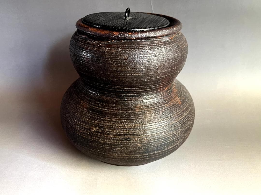 水指■古備前焼 江戸中期 権兵衛 瓢箪形水指 得誉代？お茶道具 時代物 骨董品■