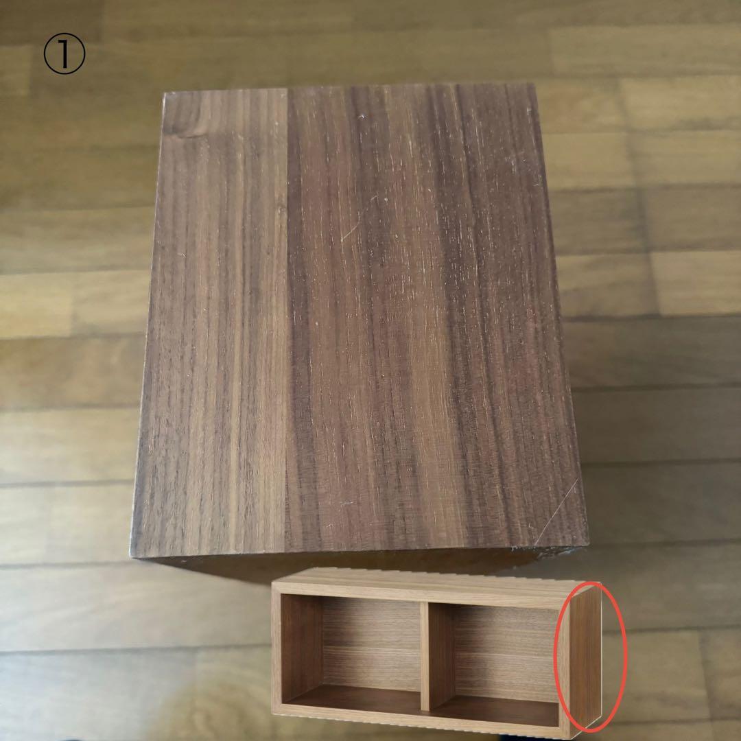 無印良品 壁につけられる家具 箱 ウォールナット 3マス 2マス×2