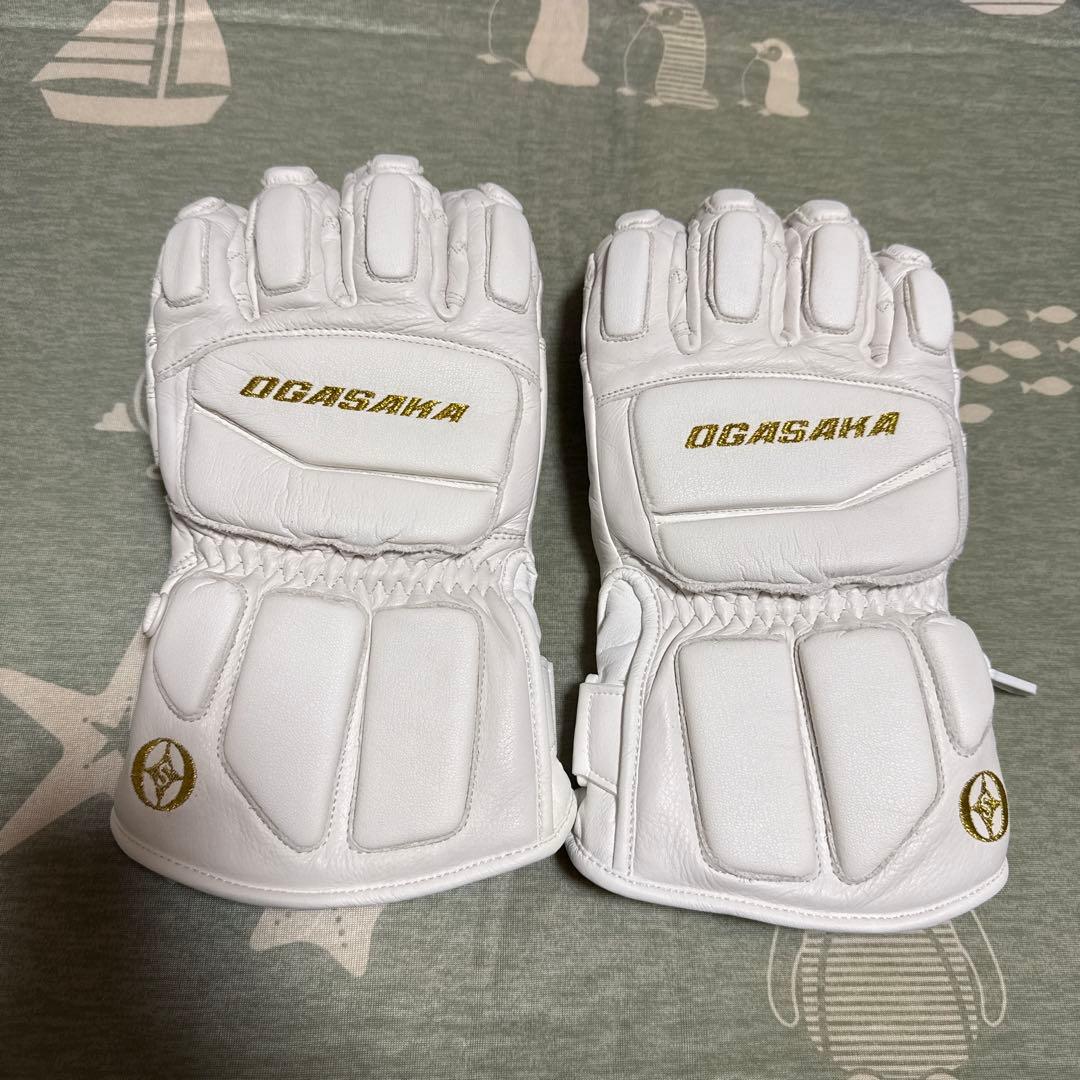 OGASAKA GT/W エルゴグリップ グローブ Oサイズ ホワイト／ゴールド