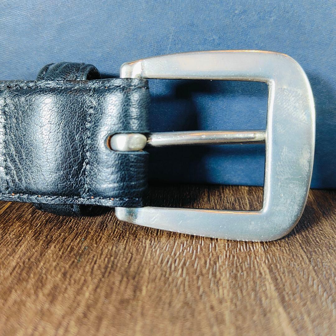 【新品未使用 箱付き】ポロラルフローレン　高級艶黒ドレスベルト　本革日本製正規品