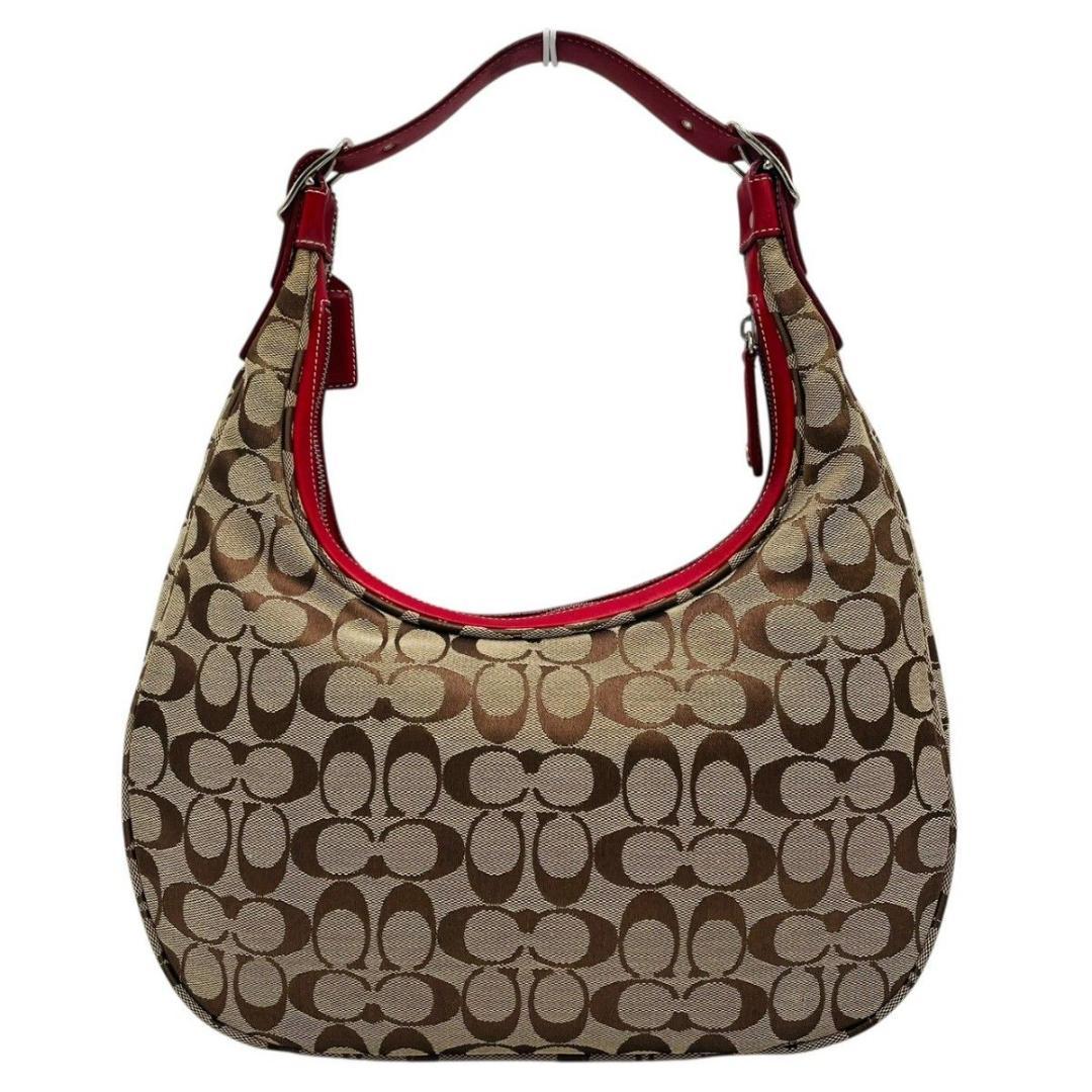 美品 コーチ ショルダーバッグ ワンショルダー キャンバス ブラウン 6070