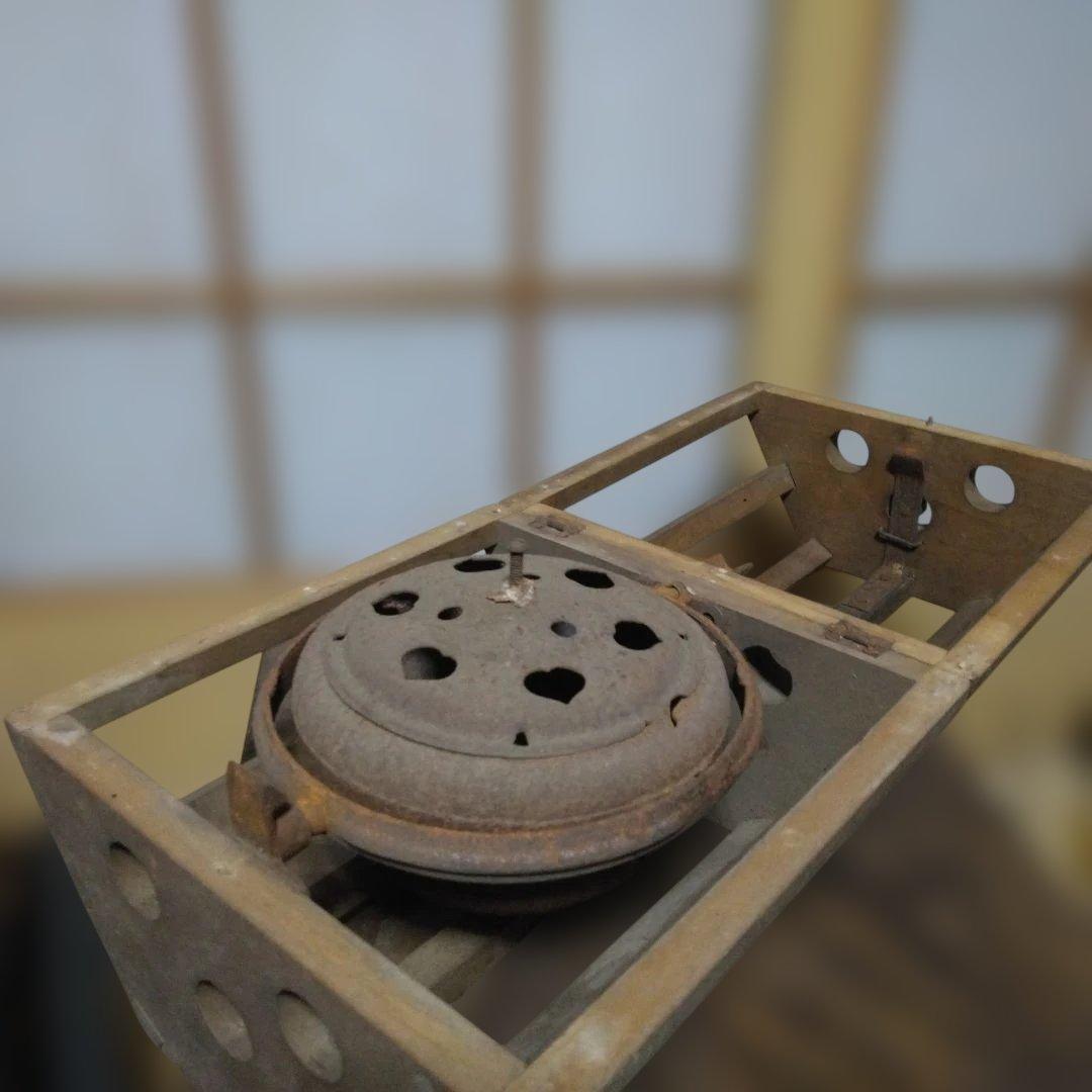 こたつあんか　回転こたつ　豆炭あんか　鋳物鉄器　やぐら炬燵　レトロ　骨董