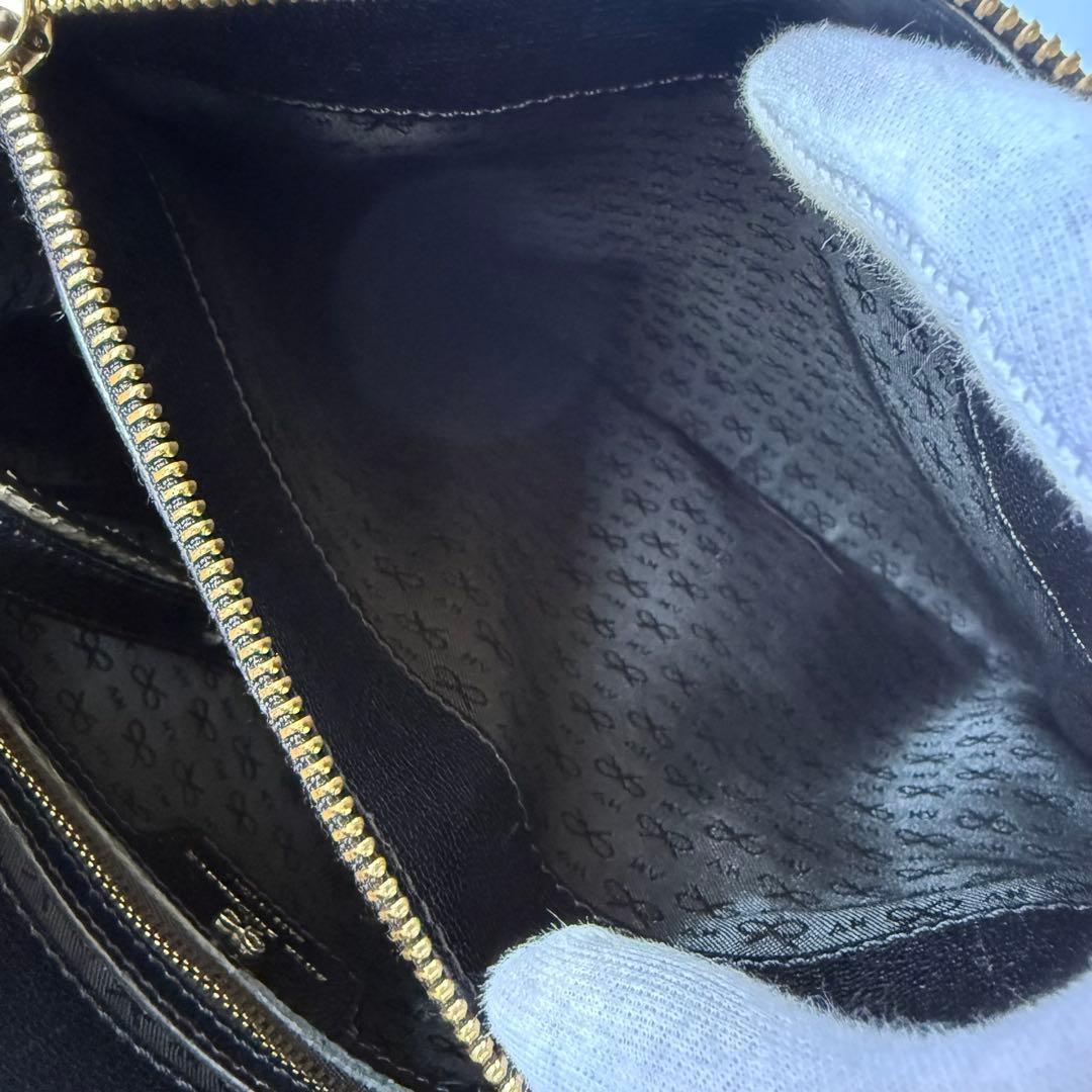 ANYA アニヤ 2way スマイリー パンチング ショルダー ハンドバッグ 黒