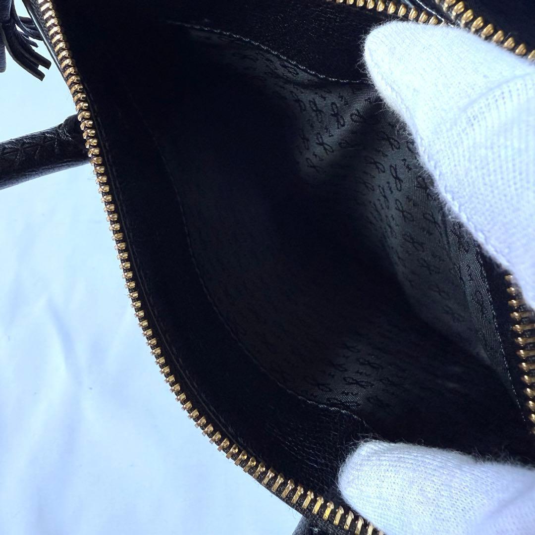 ANYA アニヤ 2way スマイリー パンチング ショルダー ハンドバッグ 黒