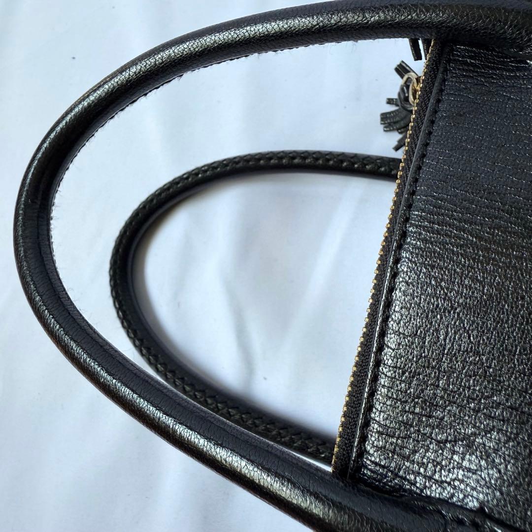 ANYA アニヤ 2way スマイリー パンチング ショルダー ハンドバッグ 黒