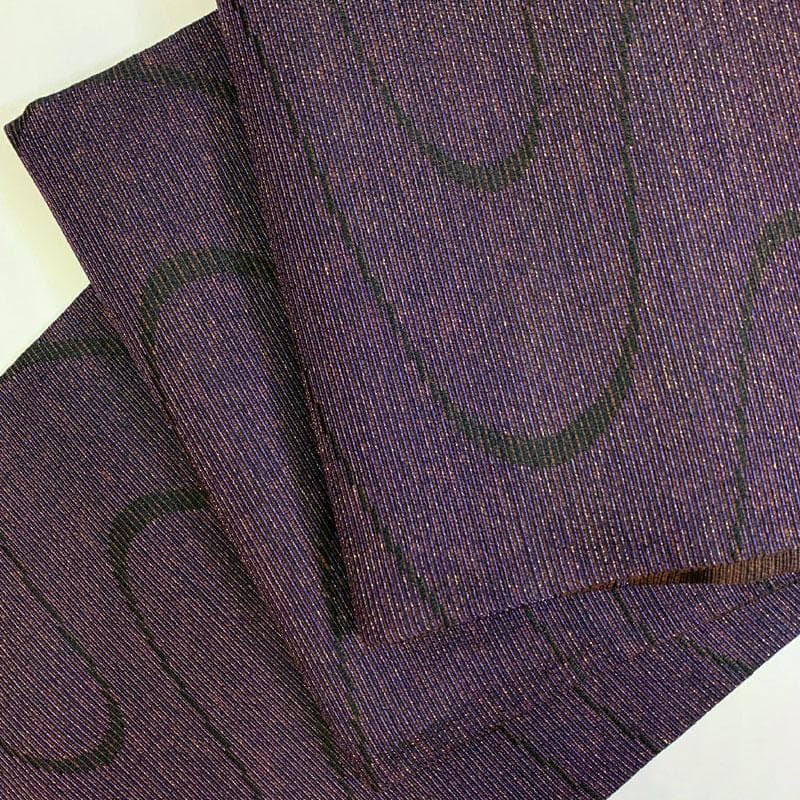 601my66◇岩井友見 日本舞踊家 岩井流宗元 両面 金銀箔糸 袋帯◇美品