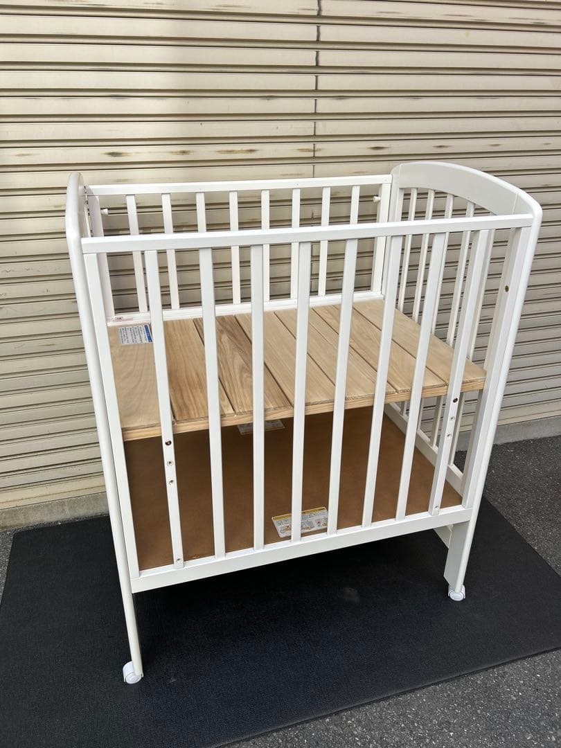 【配達・引取】カトージ　ハイポジションミニベッド アーチ（ホワイト）