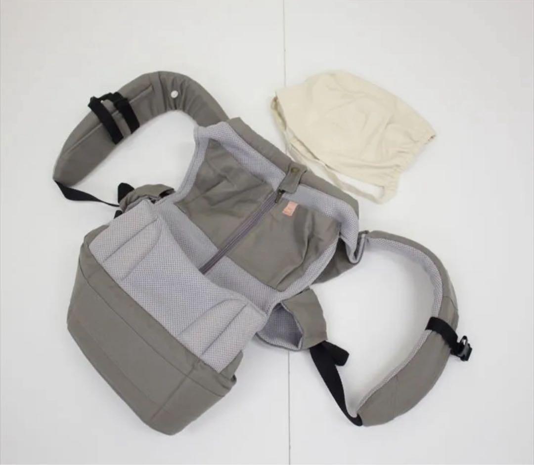 美品 キューズベリー NICO 抱っこおんぶ紐　オールメッシュ グレー 日本製