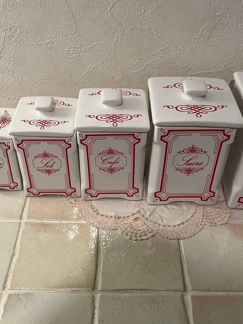 キャニスター5点セット　陶器製