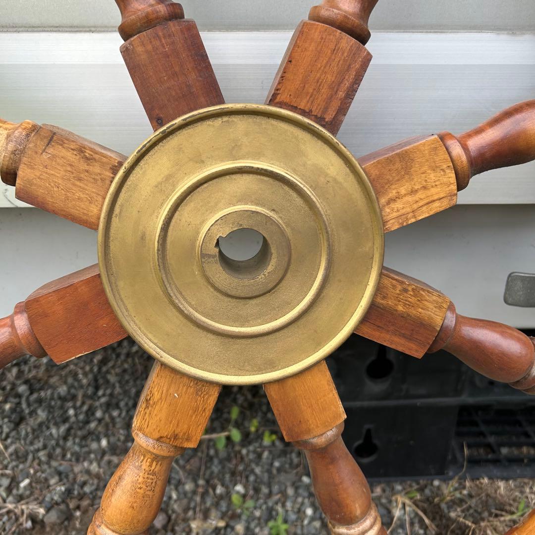 船　進行方向　操作　舵輪　だりん　操舵輪　そうだりん　木製 8本ハンドル