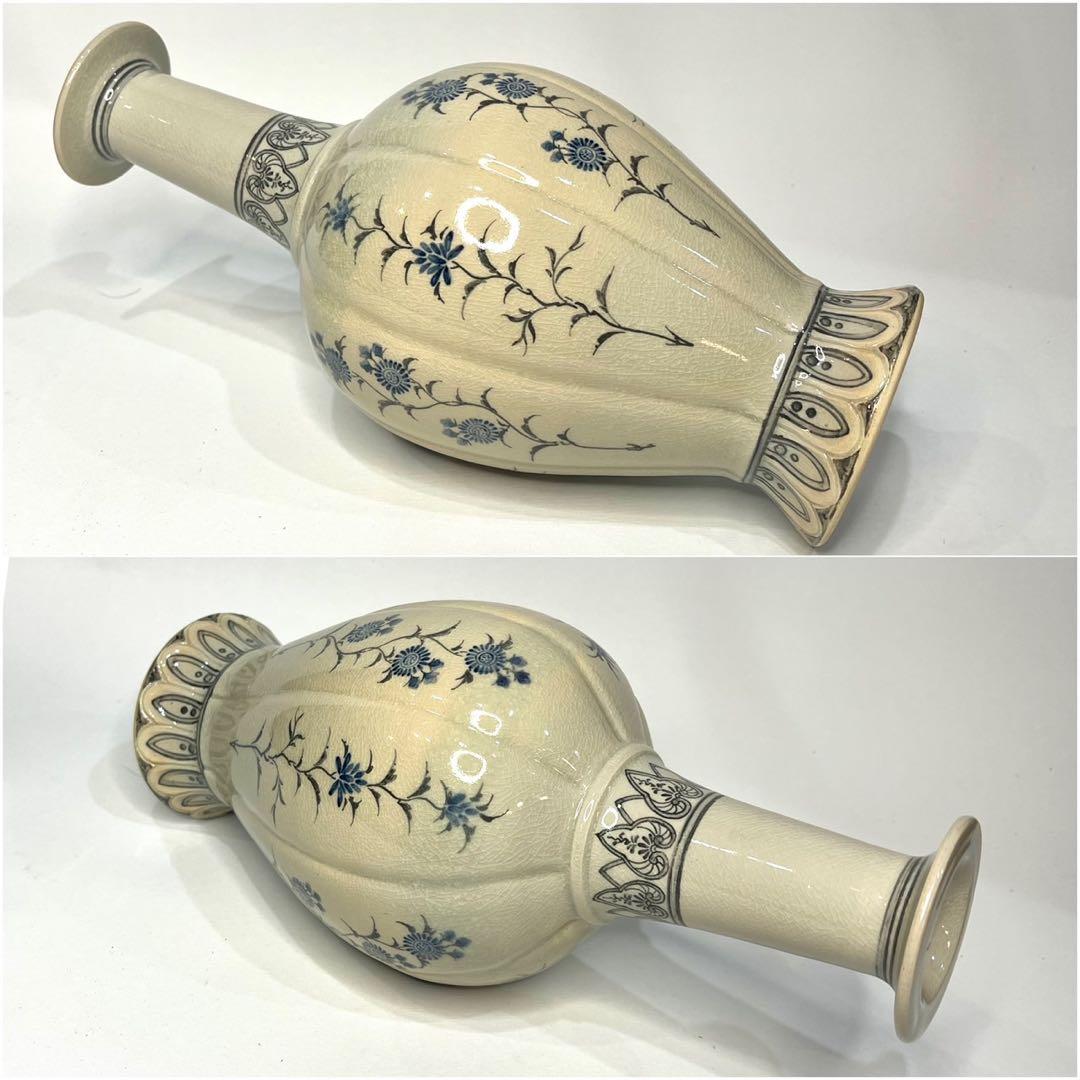 十四代沈壽官 瓜型染付花瓶