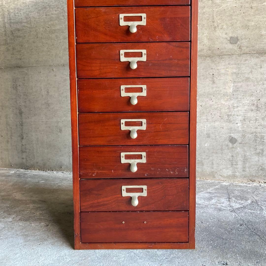 木製 ラック チェスト 引き出し 小物入れ 書類 12杯 縦長 家具 レトロ