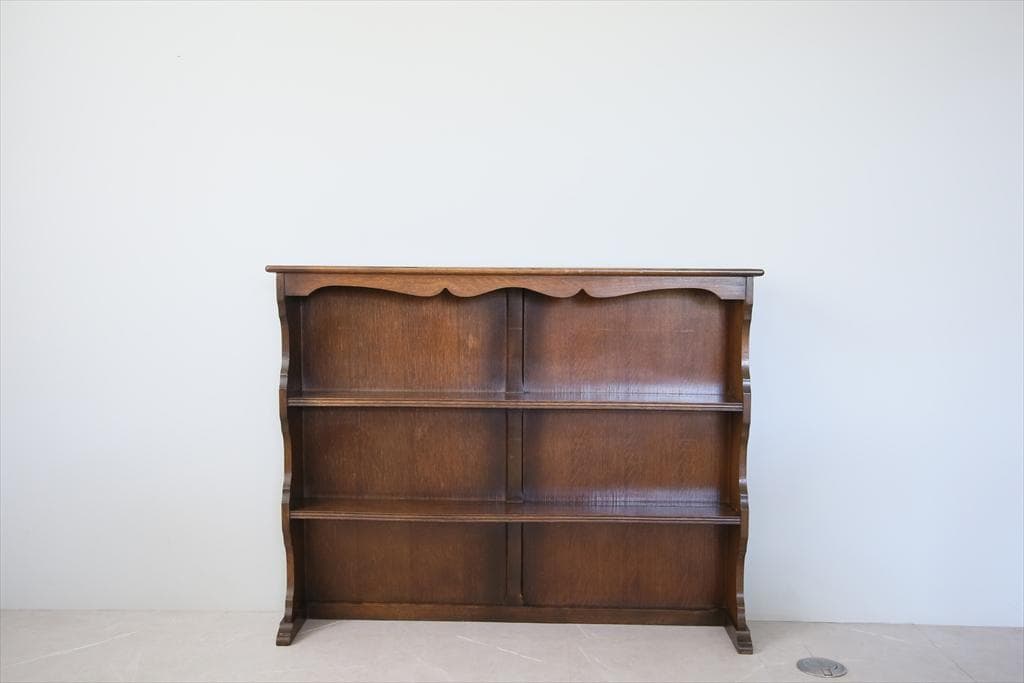 英国アンティーク木製ブックシェルフ/本棚/食器棚/飾り棚/ラック(89-17-1