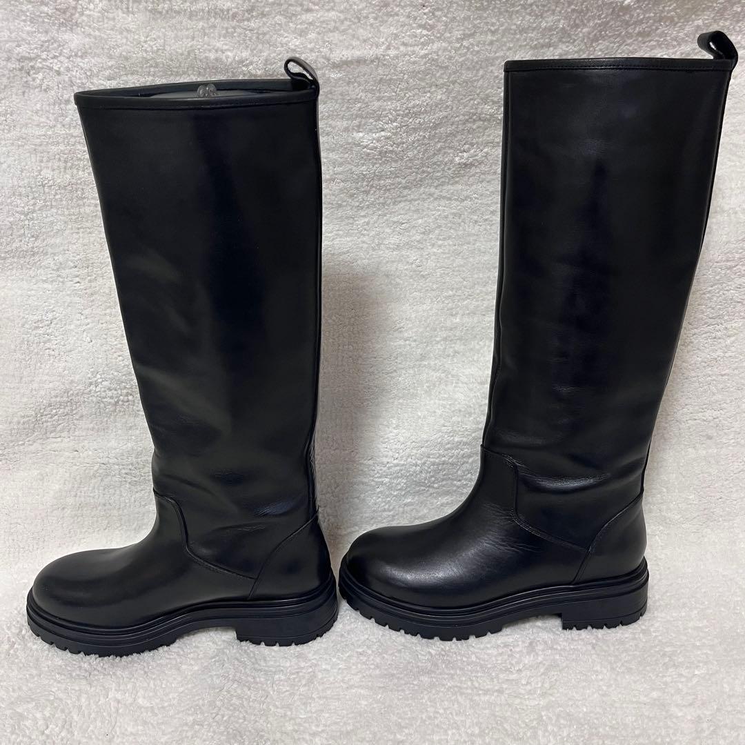 【CORSOROMA9】極美品 ロングブーツ ブラック レザー