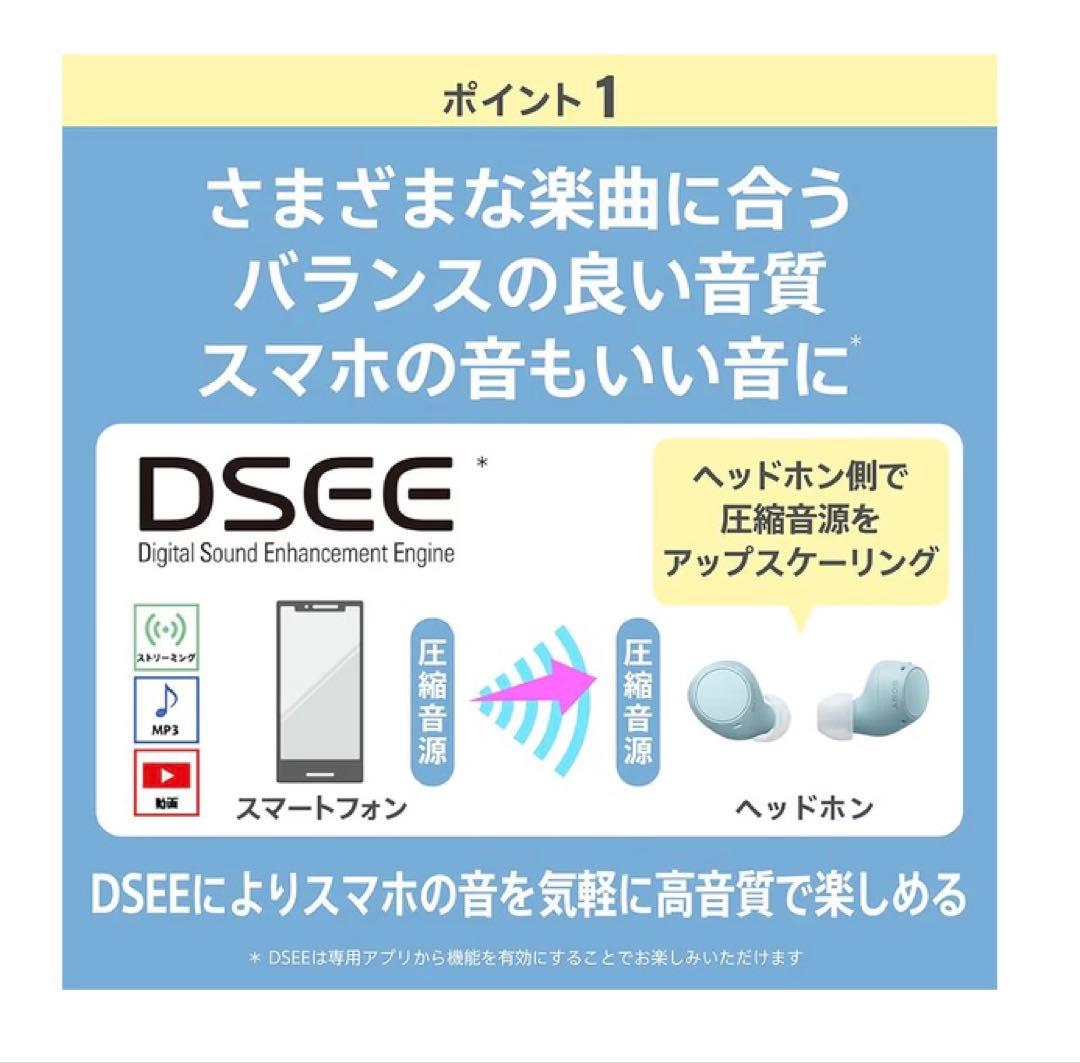 SONY 完全ワイヤレスイヤホン WF-C510 軽量小型　防滴　ホワイト