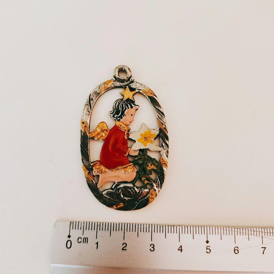 ドイツ クリスマスオーナメント　ピューター　ハンドペイント両面塗り　4個セット