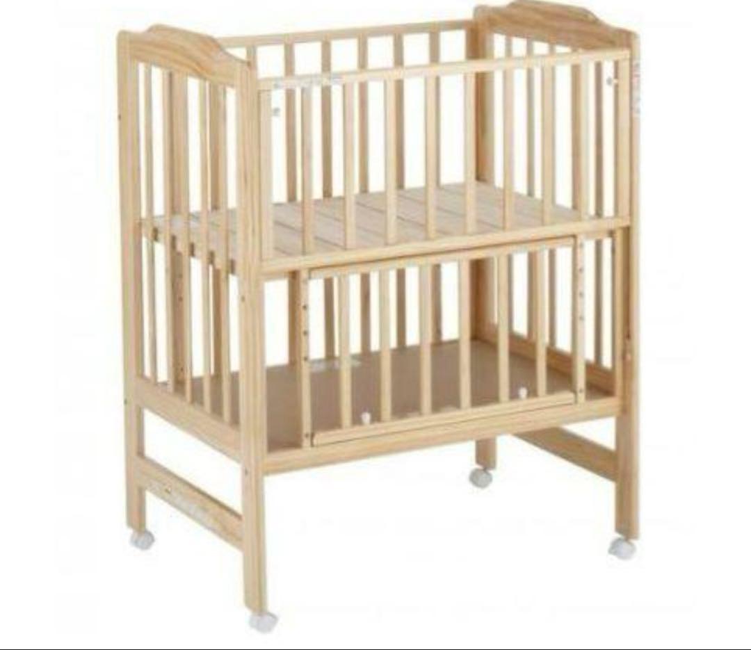 gl.k　美品　【手渡し限定】カトージ　ハイシートミニベッド　ナチュラル