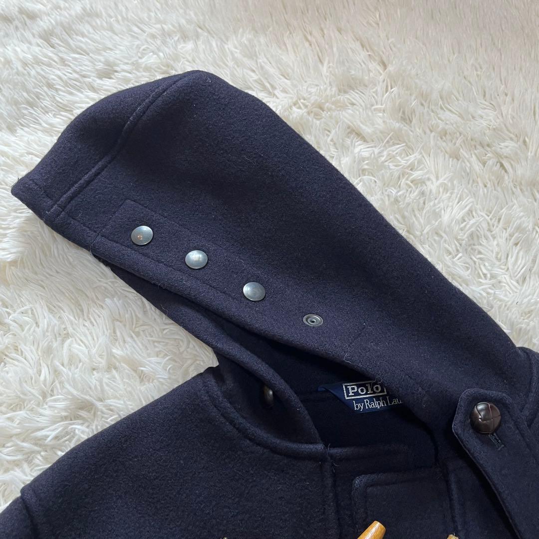 【良品】ポロバイラルフローレン　ダッフルコート　フード付き　ネイビー　日本製