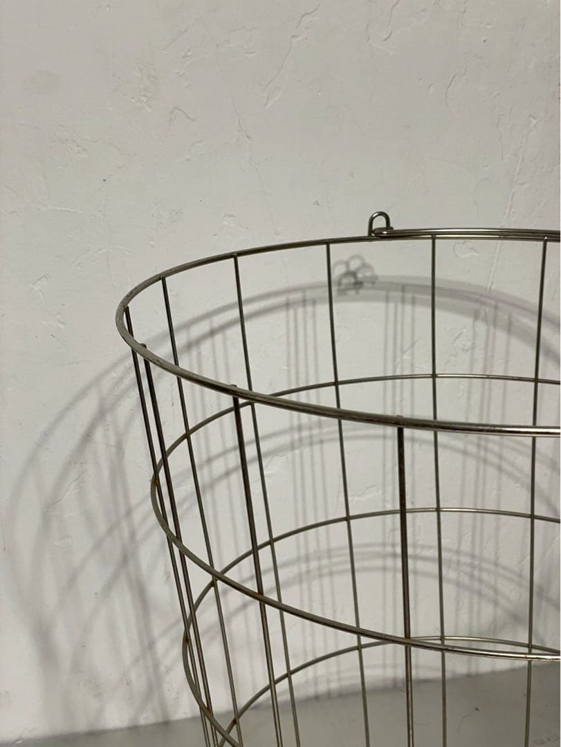 ワイヤーバスケット ランドリーバスケット 大容量 収納 金属製 円筒形2個セット