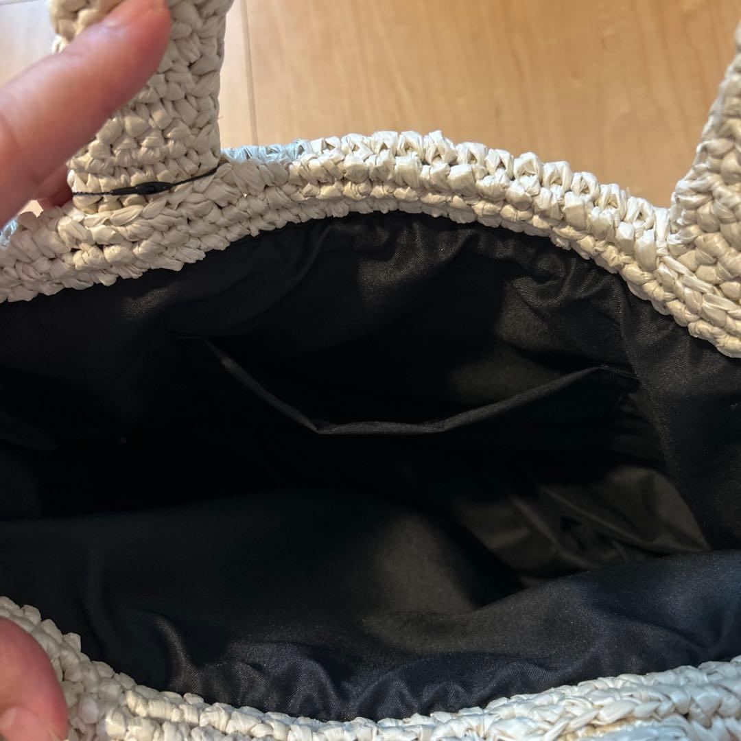 新品　マリークワント　トートバッグ　クロッシェラフィアライクトート　かごバック