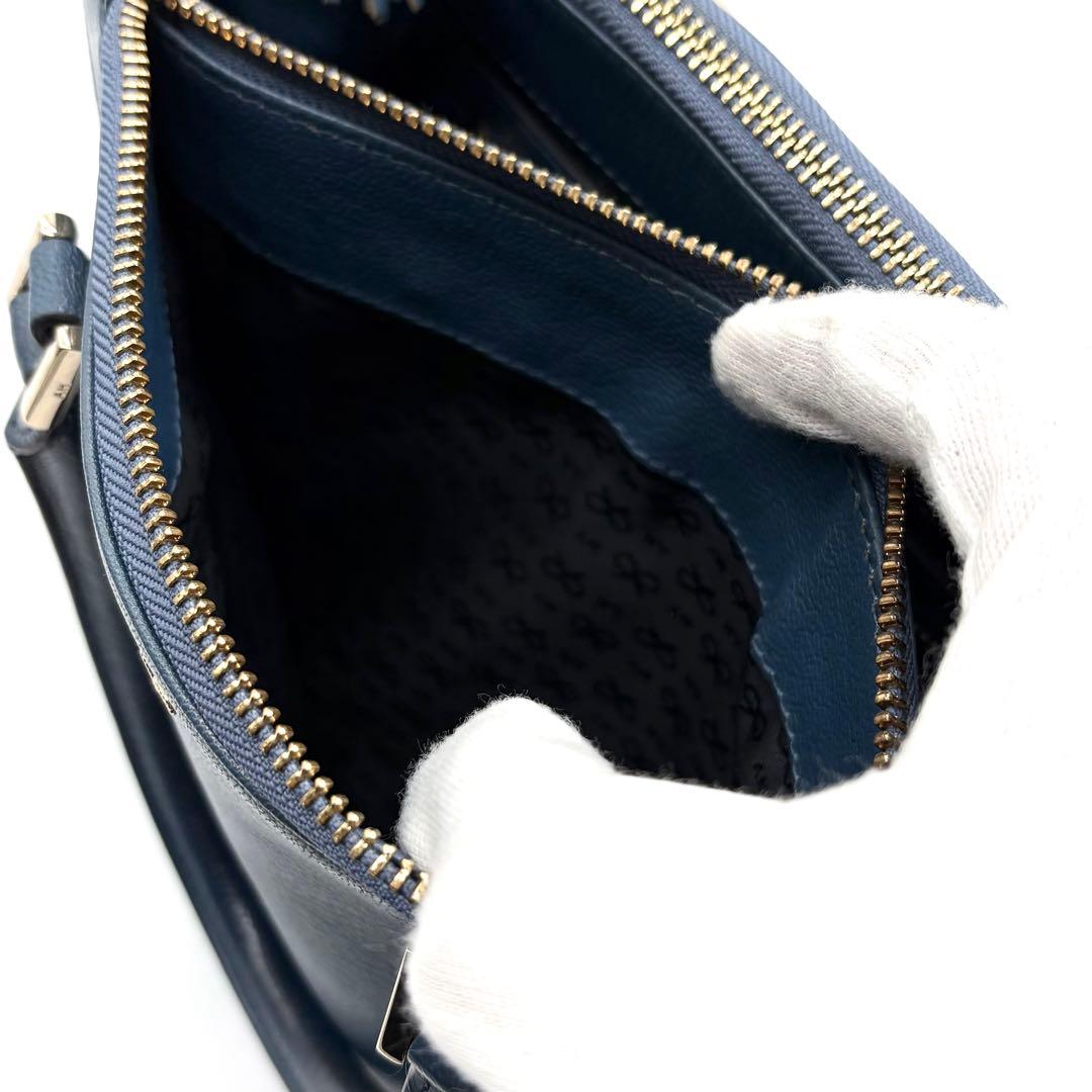 美品✨アニヤハインドマーチ イーブリー 2way ハンドバッグ レザー ブルー