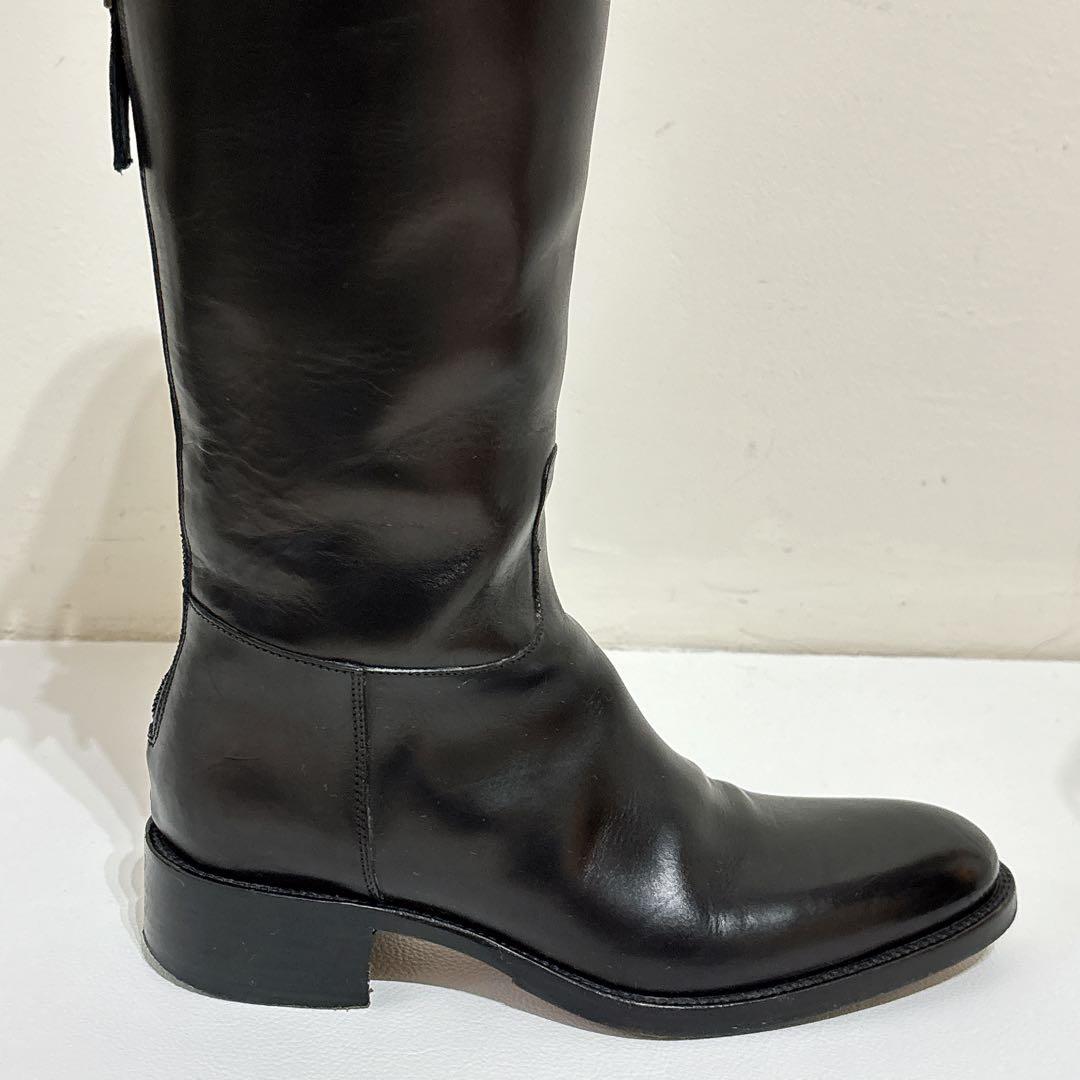 サルトル レザー ロングブーツ 黒　茶色　バイカラー ジョッキーブーツ 35