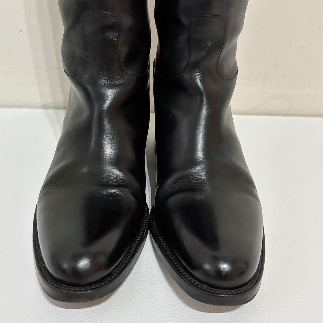 サルトル レザー ロングブーツ 黒　茶色　バイカラー ジョッキーブーツ 35