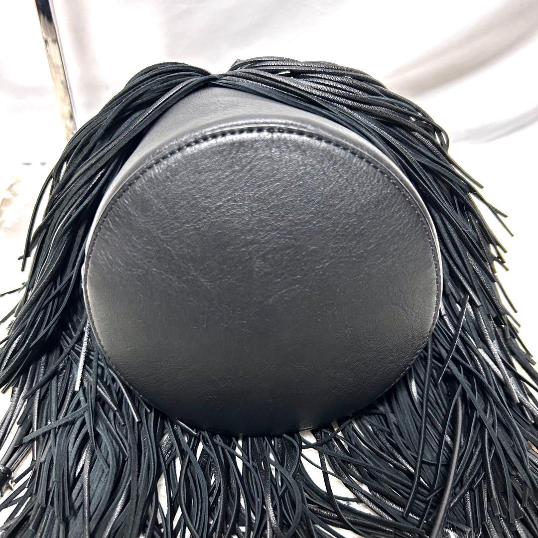 美品　J&M Davidson カーニバル　ミニ　フリンジ　ショルダーバッグ　黒