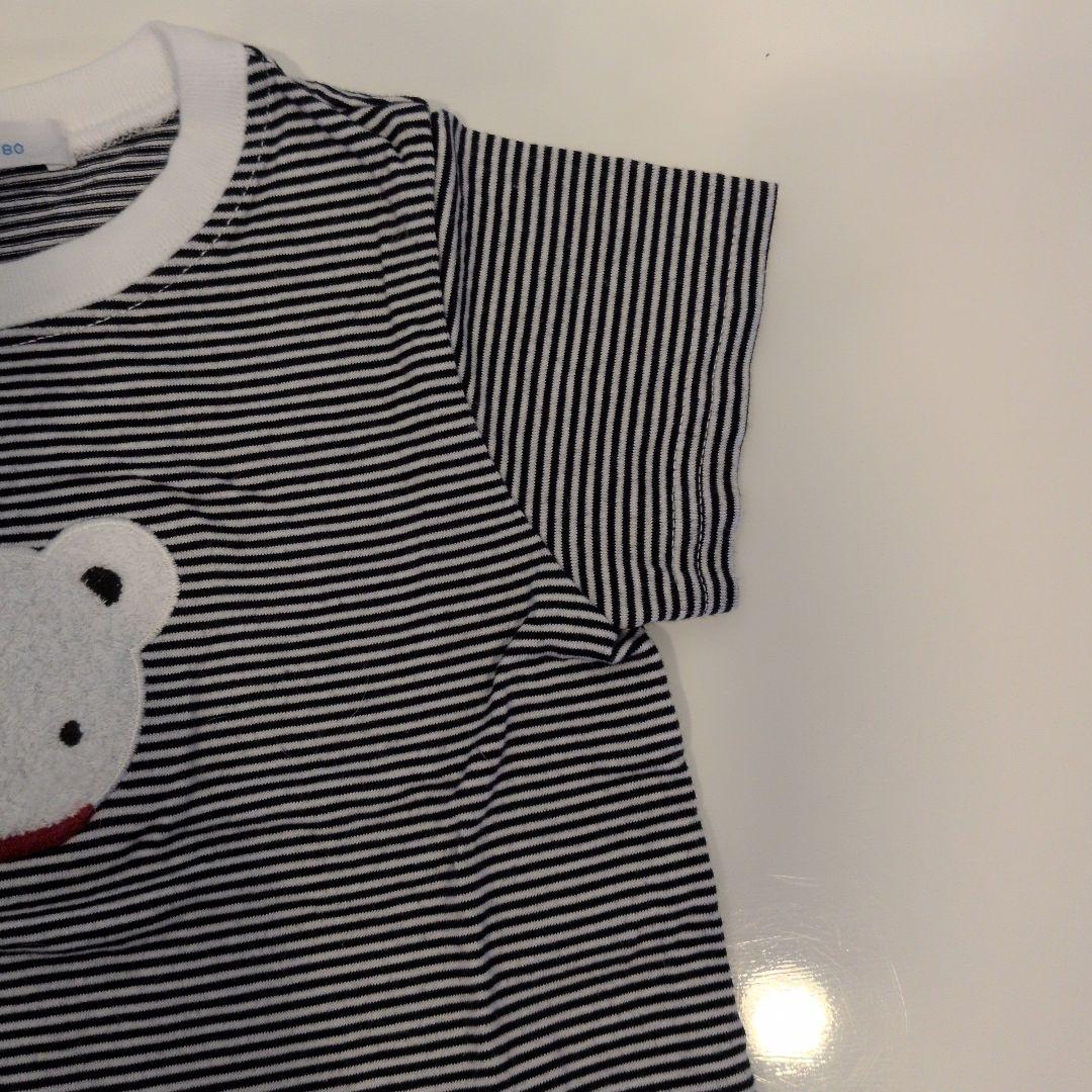 familiar クマ刺繍ロンパース 80cm　水通しのみ✨️