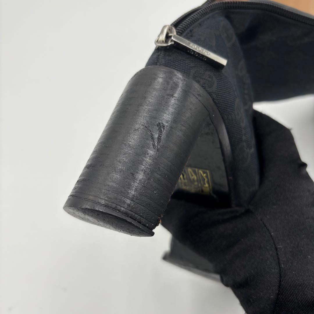 GUCCI グッチ GGキャンバス ロングブーツ サイズ37 約24㎝ ブラック